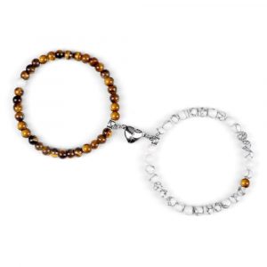 Bracelets perles marron et blanc