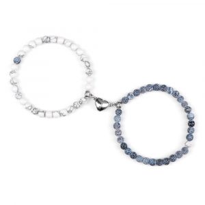 Bracelets perles bleu mer et blanc