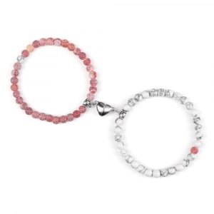 Bracelets perles bleu rose et blanc