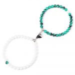 Bracelets perles blanc et vert
