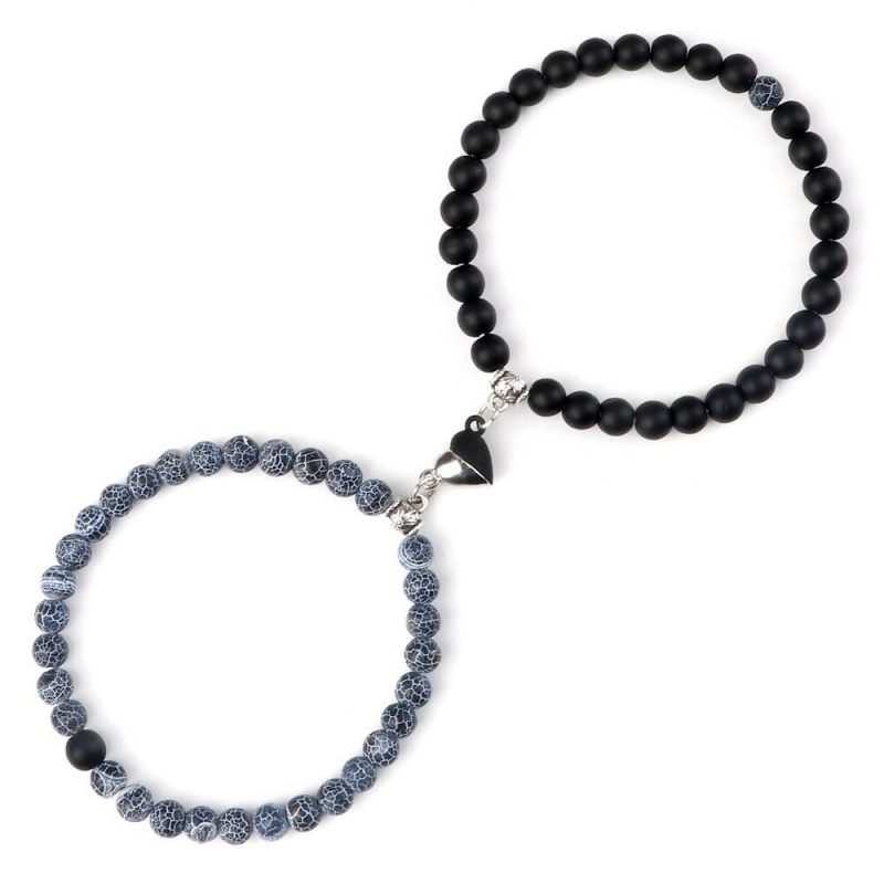 Bracelets perles d’amour bleu et noir
