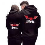 Sweats pour amoureux à capuche Angel Devil