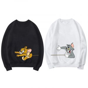 Sweats pour couple à capuche Tom et Jerry