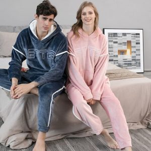 Ensemble pyjama doux femme/homme pour couple
