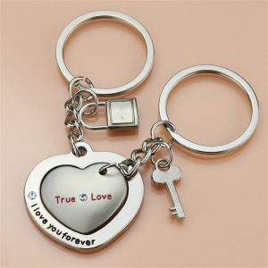 Porte clés amoureux cadenas coeur