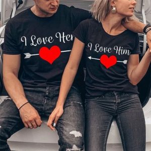 Ensemble Tee shirts assortis couple LOVE